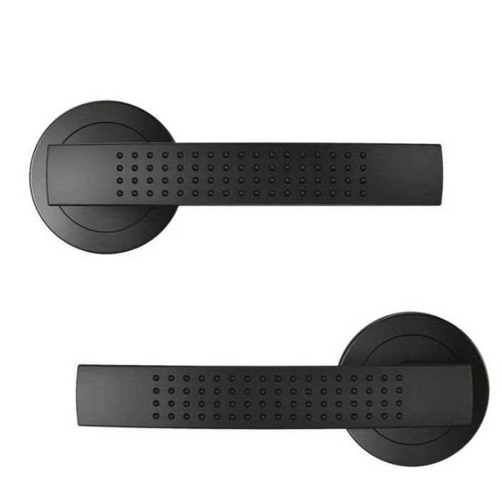 Maner tip rozeta pentru usa interior, Louna, aluminiu, negru