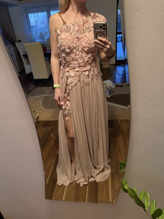 Rochie eleganta roz pal