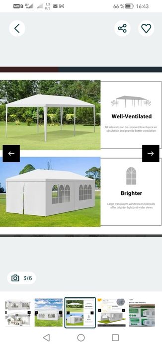 Cort nou  gazebo 6mx3m= 18  mp nou la cutie
