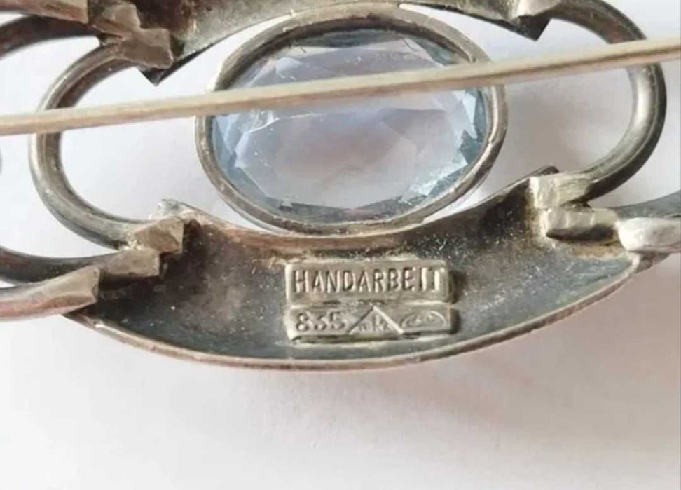 Brosa de dama, veche, argint 835