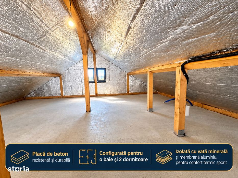 Casă P+M, din 2026 Hemeiuși – 120 mp | mansarda utilizabila, scara int