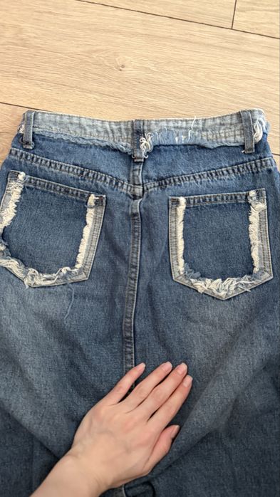 Джинсовая юбка длина миди