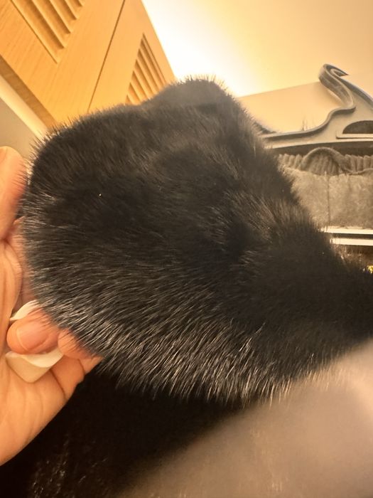 Норковая шуба черная