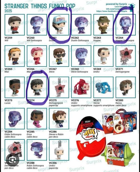 Фигурки Kinder/Киндер Joy ОСД Stranger Things Очень странные дела