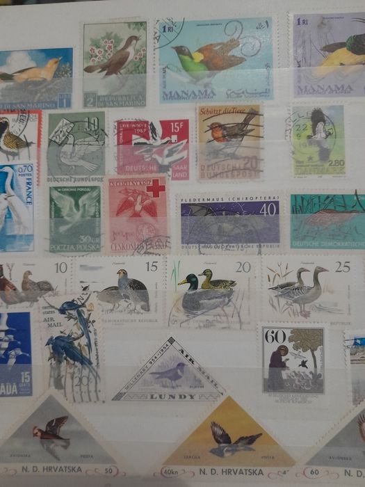 Timbre animale, păsări, fluturi  din mai multe țări