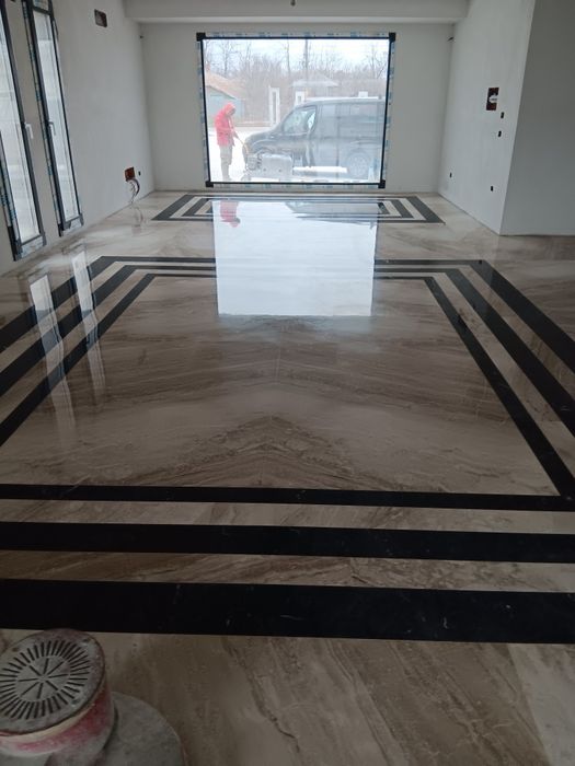 Șlefuit lustruit marmură mozaic, granit