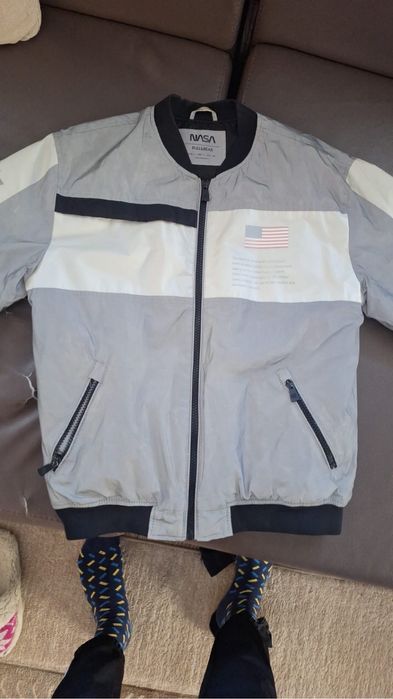 Geaca Nasa  USA culoare gri-alb-negru