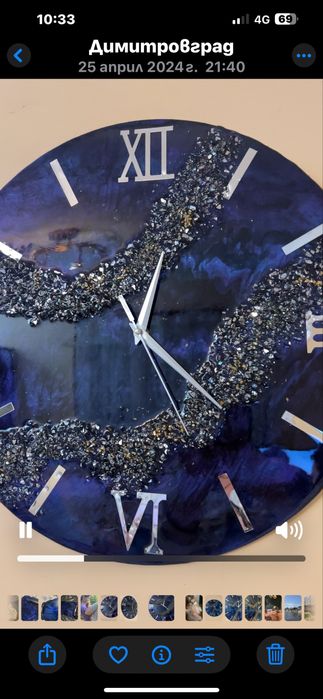 Часовник от епоксидна смола с различни диаметри