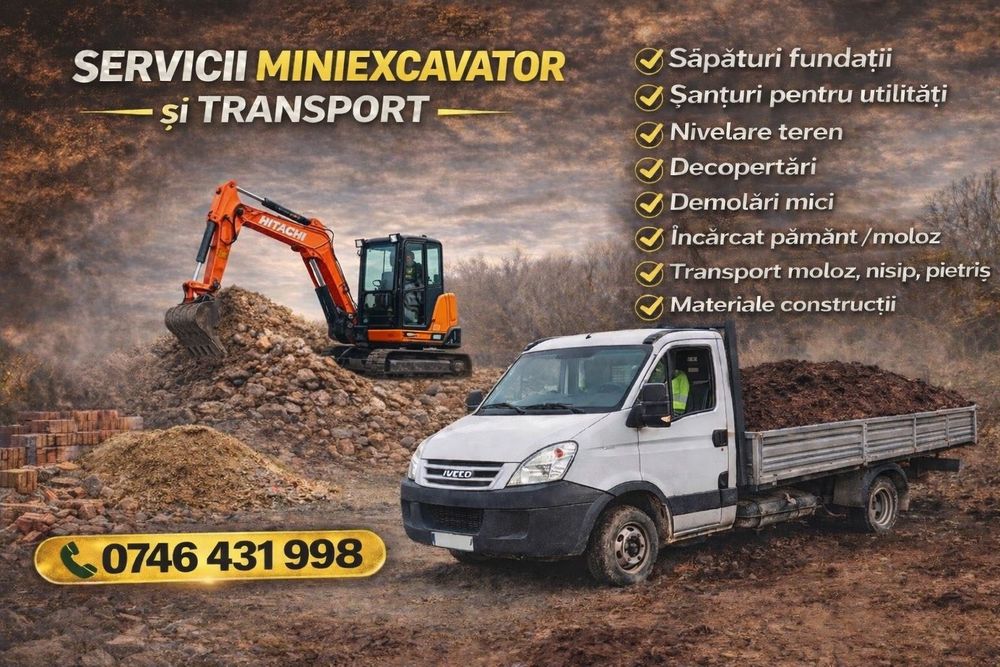Transport basculabil:pietris,nisip,moloz,materiale construcții,