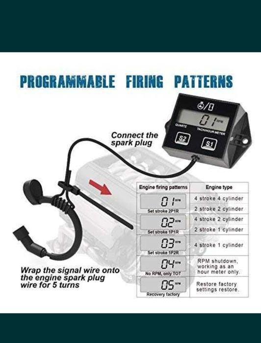 Моточасовник с оборотомер,тахометър