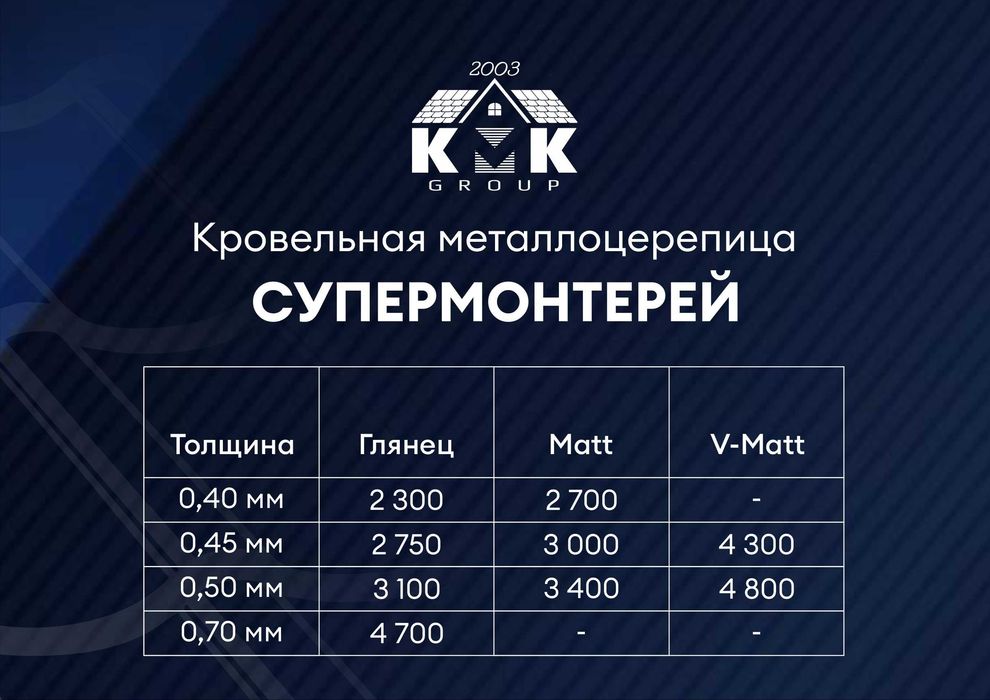 Металлочерепица Супермонтеррей полиэстер, качество ГОСТ