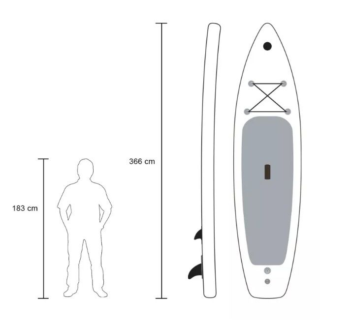 Placă de SUP gonflabilă Mantra Pro XL  366/82/15 cm