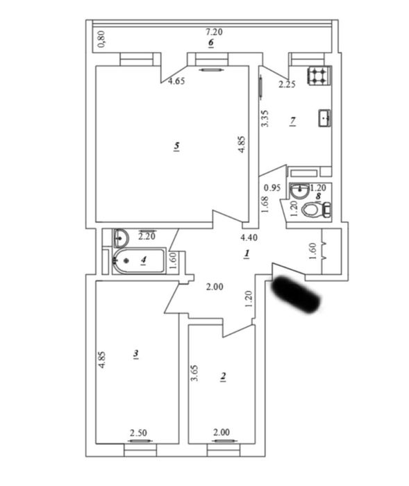 3-комн. квартира, 71 м², Яшнабадский район