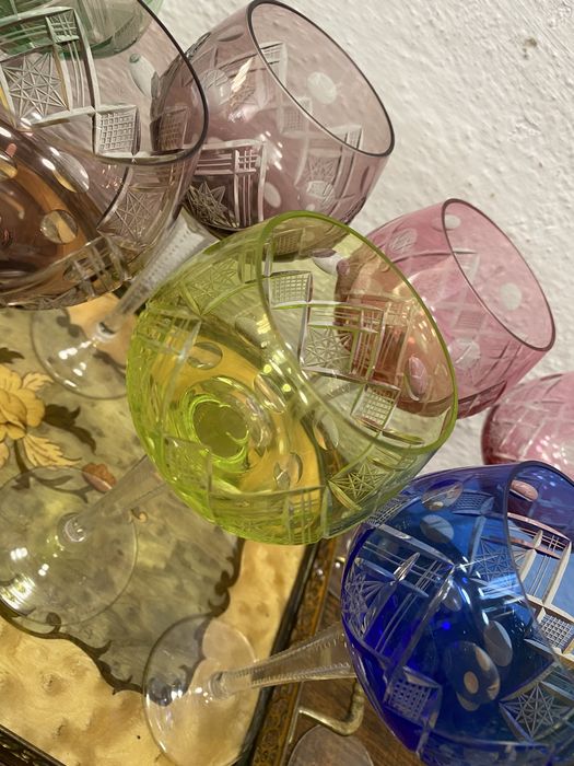 Кристални чаши за вино на бохемия