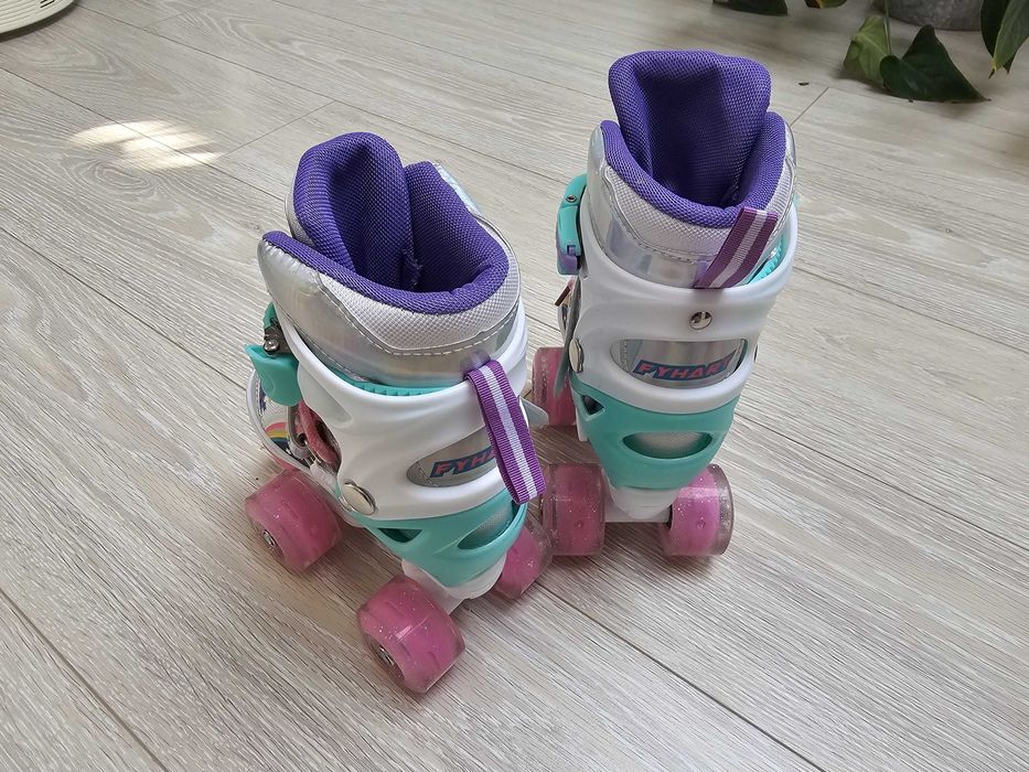 Role 26-30 reglabile copii roti luminoase silicon rulmenti ABEC7 fete