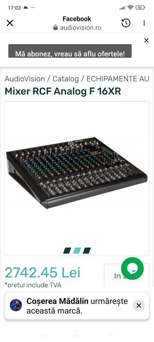 Vând mixer pasiv RCf f 16 xr