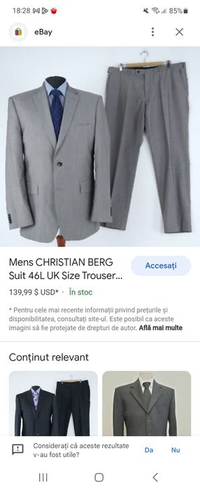 Costum bărbați Christian berg 44 ca nou