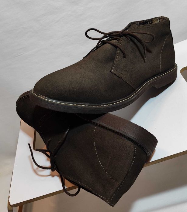 Ghete lace up 42 chukka Royal Class NOI piele naturala moale vernil