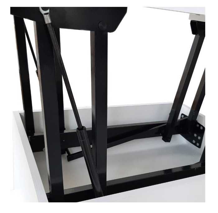 Masa Cafea cu sertar Extensibila alb/negru