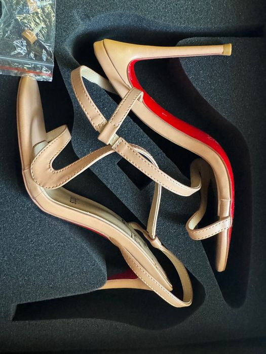 НОВИ Бежови естествена КОЖА,  дамски токчета -36!