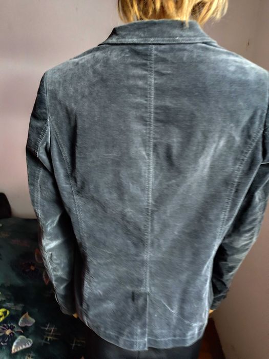 Sacou din catifea gri de bumbac Toni-masura 42-Nou!