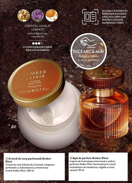 Set Amber Elixir Oriflame ( apă de parfum + cremă de corp )