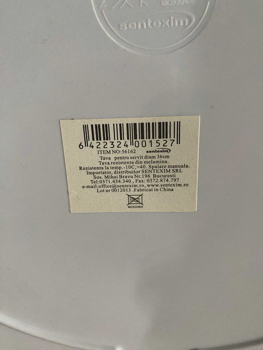 Tava/Farfurie melamina 30cm, rosu, tematica 'L'Art du Vin', nou