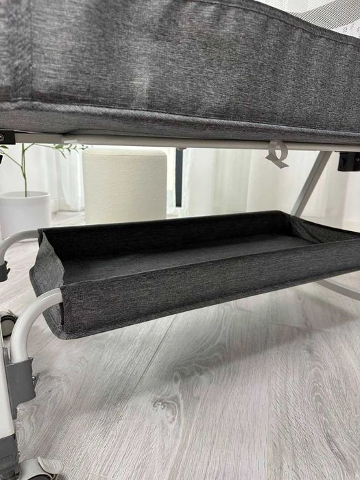 Pătuț Bebe Co-Sleeper KIDOO® 3 în 1, Gri – Ca Nou