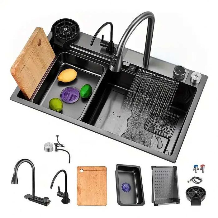 Модерна кухненска мивка от неръждаема стомана