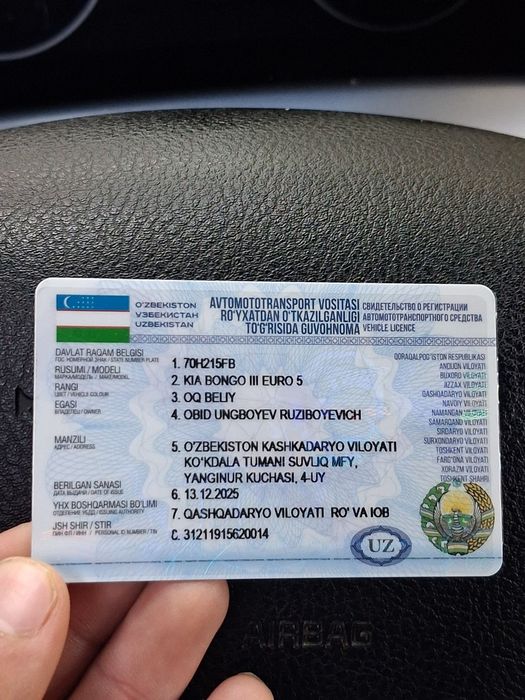 Kia bongo III EURO 5 1T lik  zavotisku propon