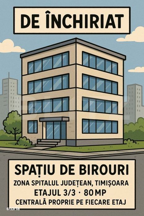 Spatiu de birouri de inchiriat, aproape de Rebreanu, 80 MP, centrala p