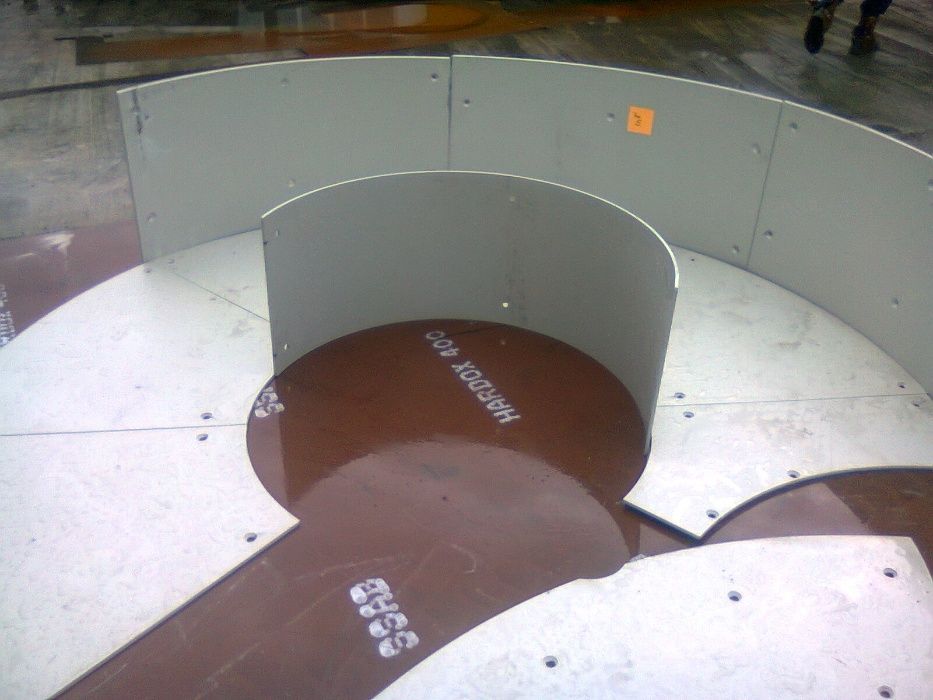 table HARDOX®️si confectii: blindaje*cupe*malaxoare*spire*placari bene