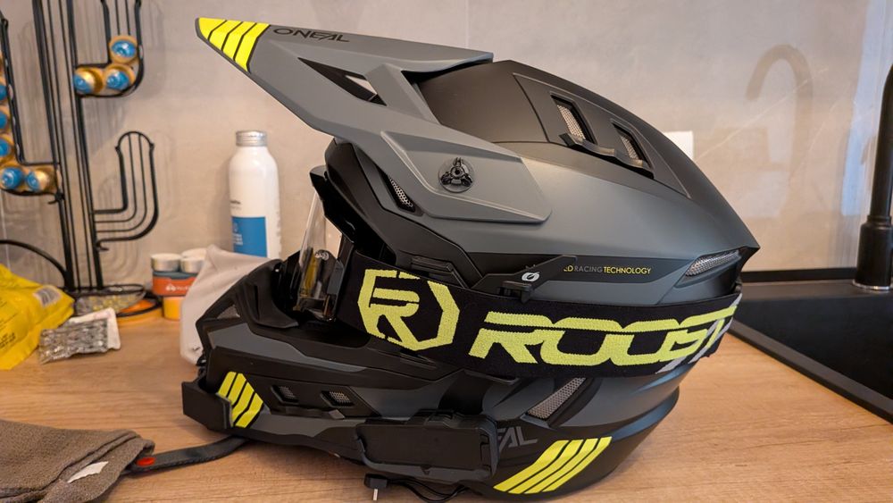Casca enduro adventure Oneal EX SRS Negru / Gri / Galben Neon 2025 masura M