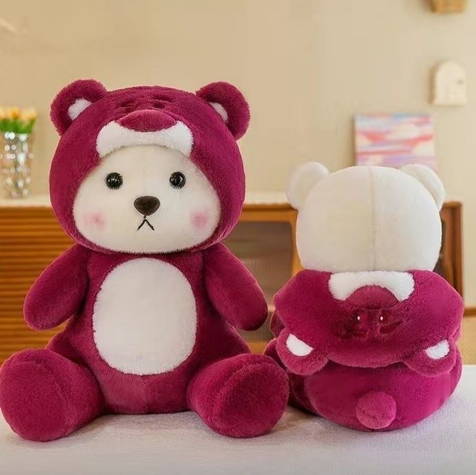 Мишка красный и синий