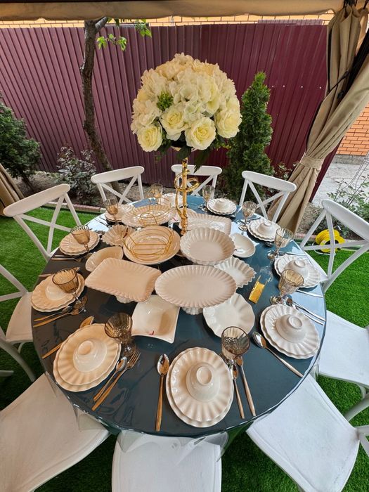 Прокат посуды, столы и шатер