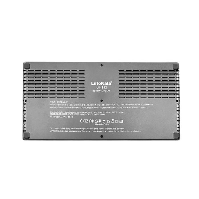 Liitokala Lii-S12 Професионално зарядно устройство за 12 батерии