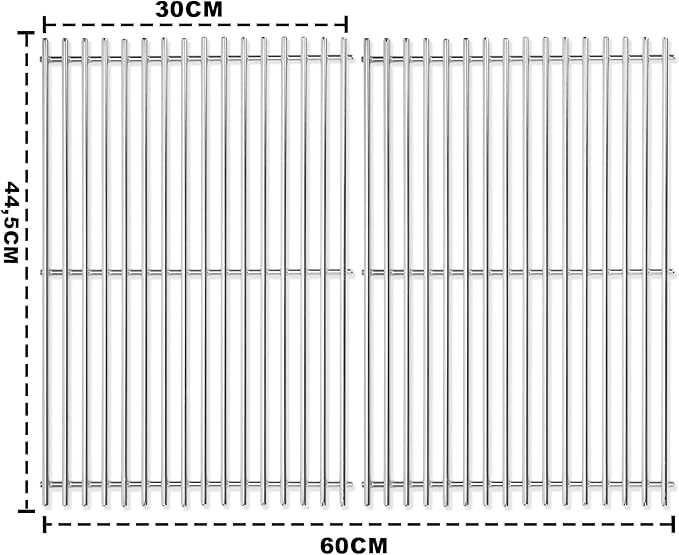 Gratar oțel inoxidabil 60cm/44,5cm ,compus din 2 buc de 30 /44,5