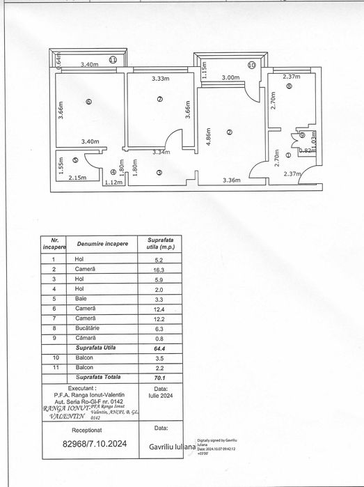 Vanzare apartament 3 camere Micro 16