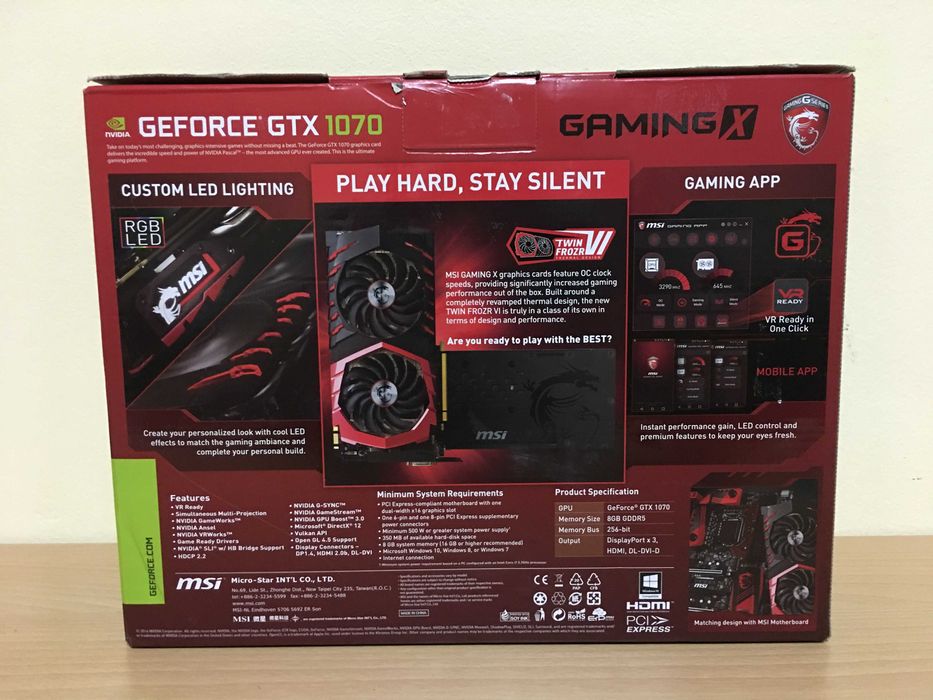 MSI GTX 1070 Gaming X 8GB видео карта