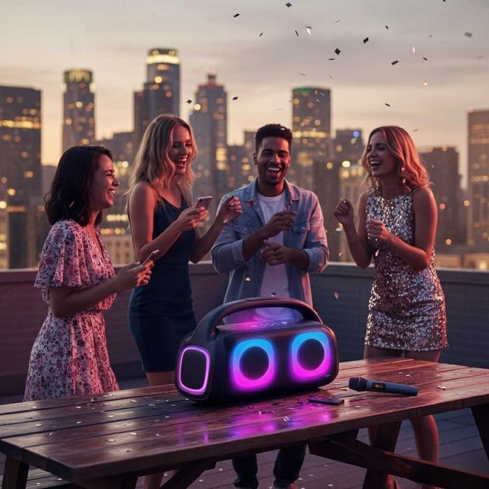 Парти тонколона 2 × 5.25" – 40 W RMS, Bluetooth, RGB LED светлини