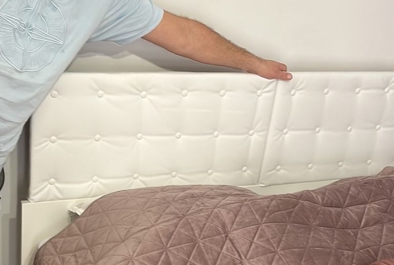 Горни табли за легло 2.бр бели 80x5x78/88 см, изкуствена кожа