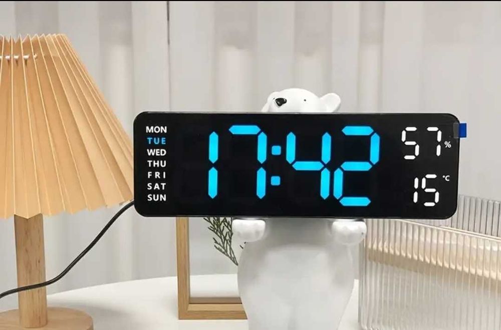 Ceas Led cu termometru, higrometru