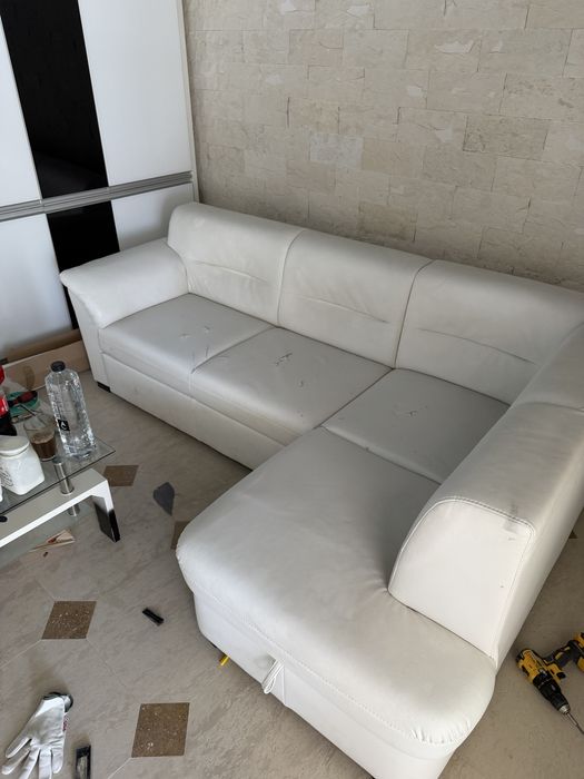 Coltar extensibil 250x155 piele ecologica cu lada