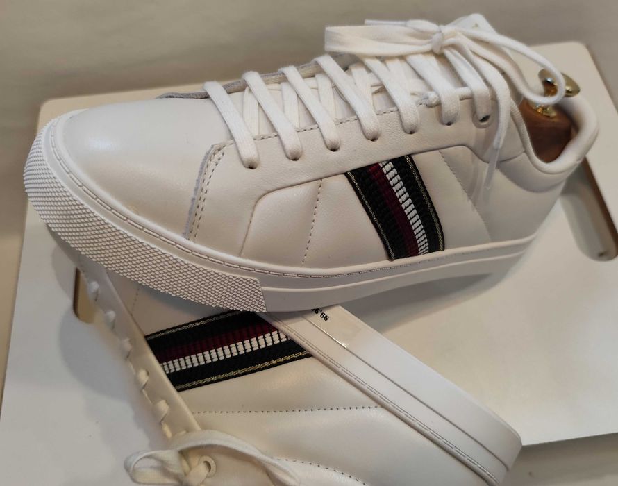 Pantofi sport casual 39 premium Tommy Hilfiger NOI piele naturala moale alb