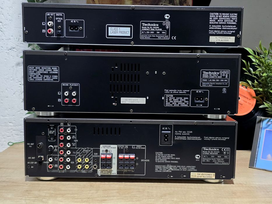 Linie audio TECHNICS,receiver sa-ex320, cd player sl-pg390, deck dublu