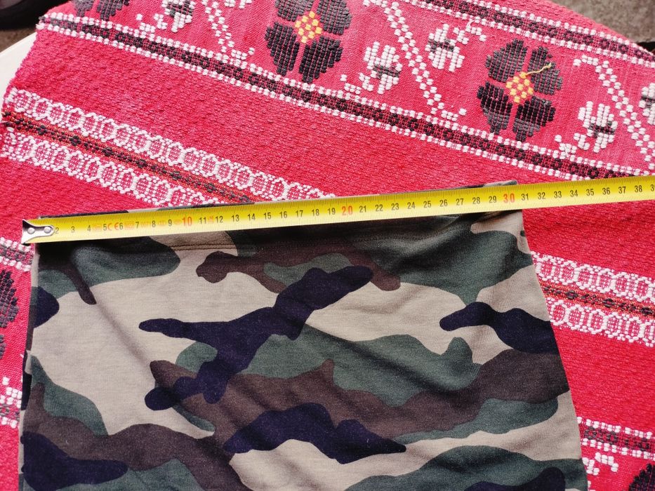 Fustă mini tub de damă – Imprimeu militar / camuflaj, Mărimea XS