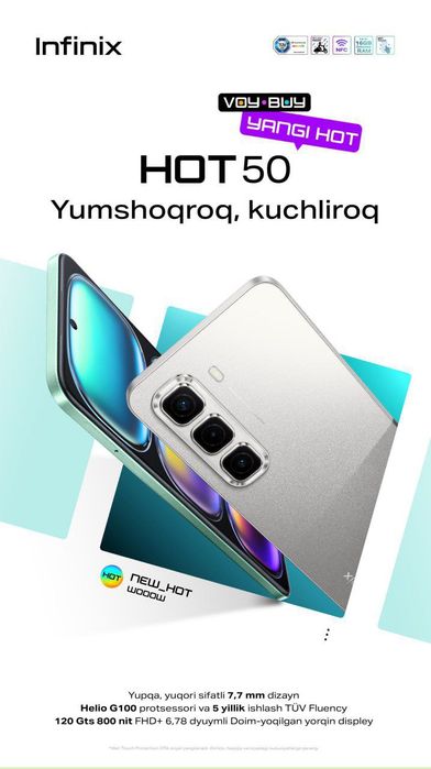 Infinix HOT 50 6+6/256. Uzimei ro'yhatdan o'tgan.