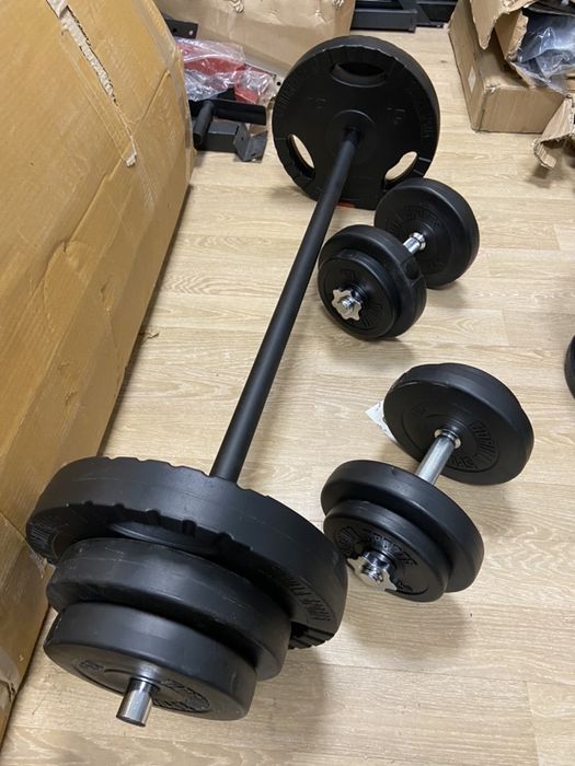 Pachet sala pt antrenament acasa, Gantere reglabile+haltera+Discuri  B