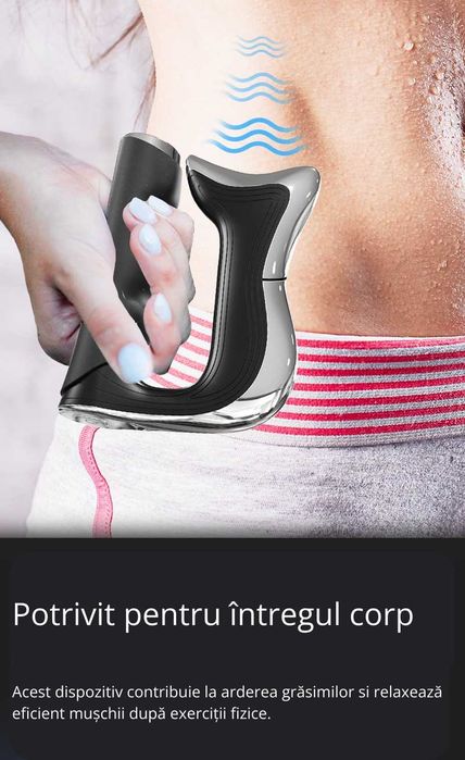 Aparat NOU de masaj cu tehnologie EMS+vibratii, 3 viteze, negru
