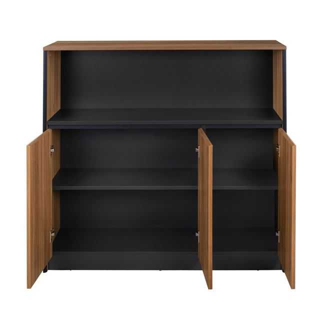 Офис шкаф Puzzle-Home Supreme, 120x40x120см, в цвят меден дъб и сиво